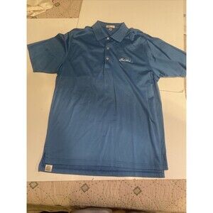 Peter Millar Shirt Sleeve Polo Cotton Golf Shirt Men’s Size L BlueSea Island